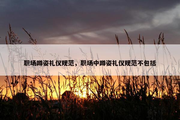 职场蹲姿礼仪规范，职场中蹲姿礼仪规范不包括
