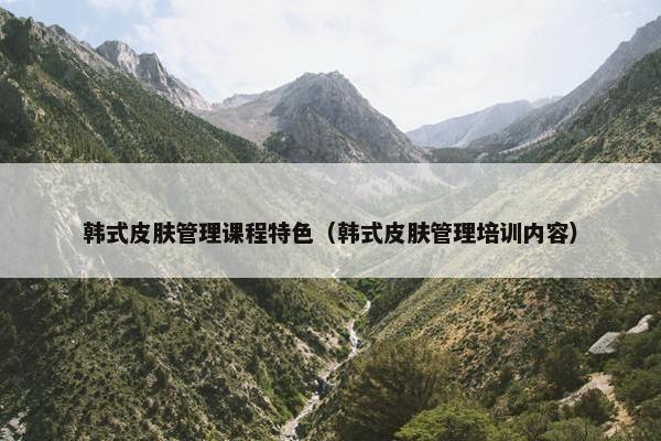 韩式皮肤管理课程特色（韩式皮肤管理培训内容）