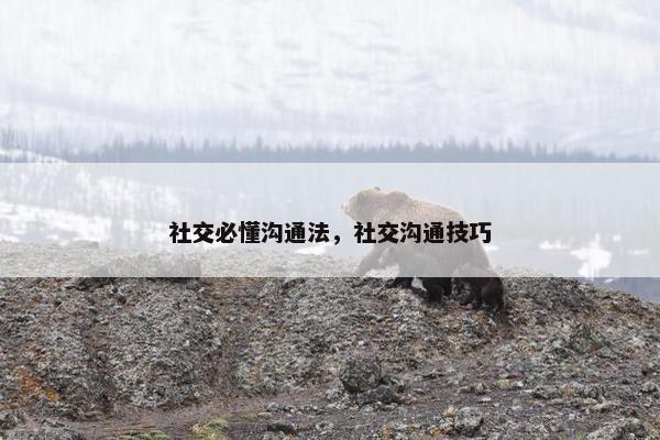 社交必懂沟通法，社交沟通技巧