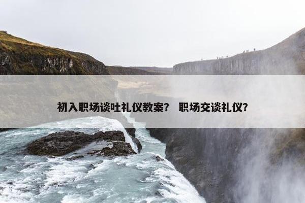 初入职场谈吐礼仪教案？ 职场交谈礼仪？