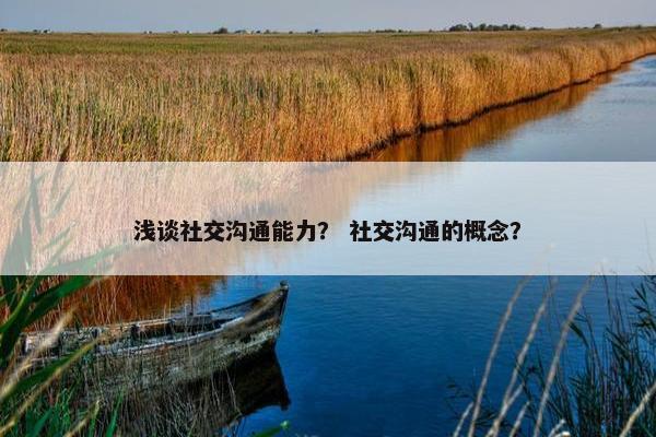 浅谈社交沟通能力？ 社交沟通的概念？