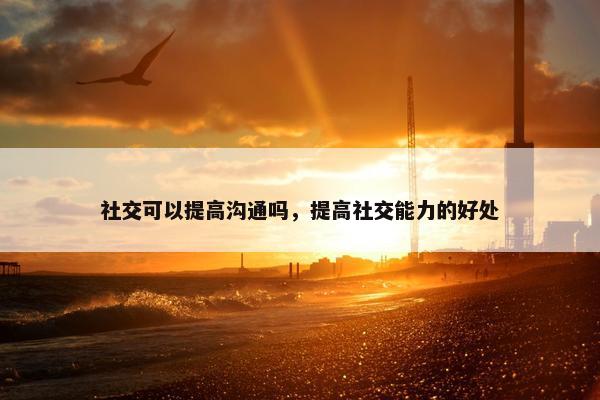 社交可以提高沟通吗，提高社交能力的好处