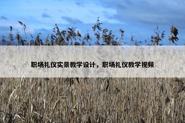 职场礼仪实景教学设计，职场礼仪教学视频