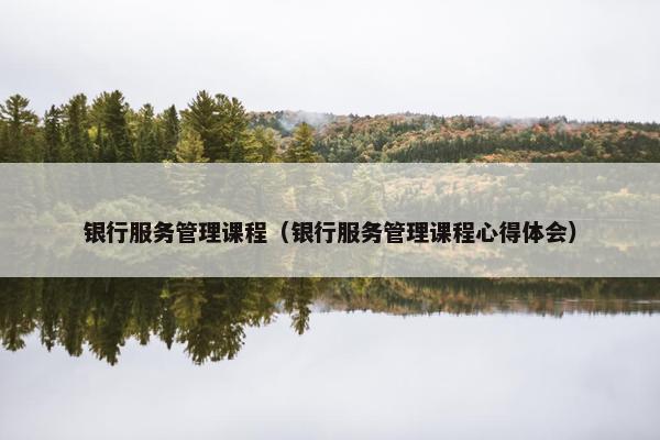 银行服务管理课程（银行服务管理课程心得体会）