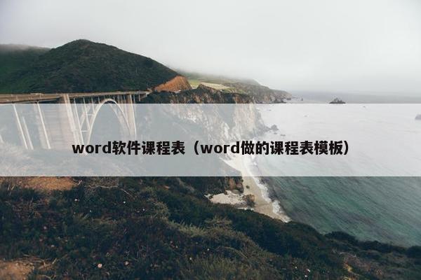 word软件课程表（word做的课程表模板）