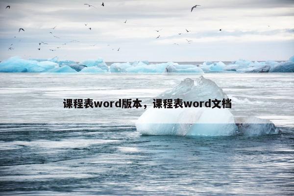 课程表word版本，课程表word文档