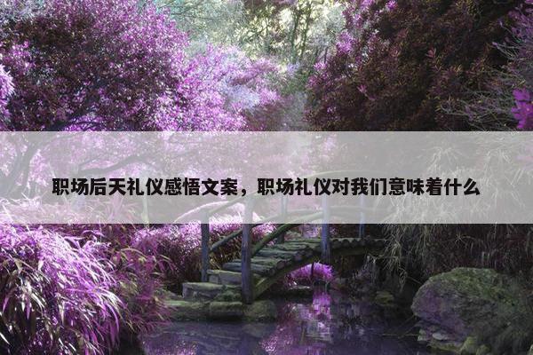 职场后天礼仪感悟文案，职场礼仪对我们意味着什么