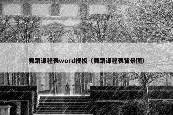 舞蹈课程表word模板（舞蹈课程表背景图）