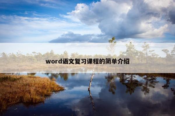 word语文复习课程的简单介绍