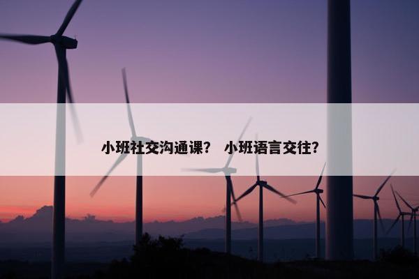 小班社交沟通课？ 小班语言交往？