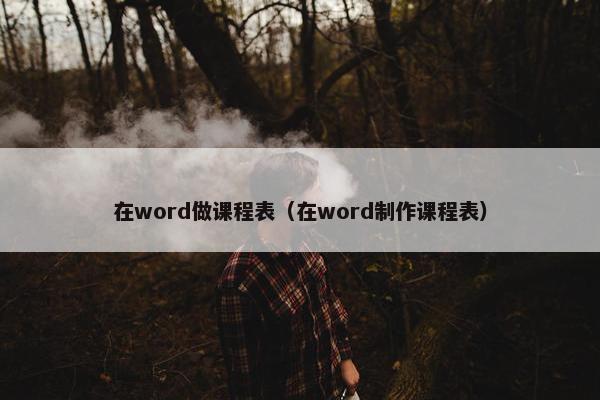 在word做课程表（在word制作课程表）