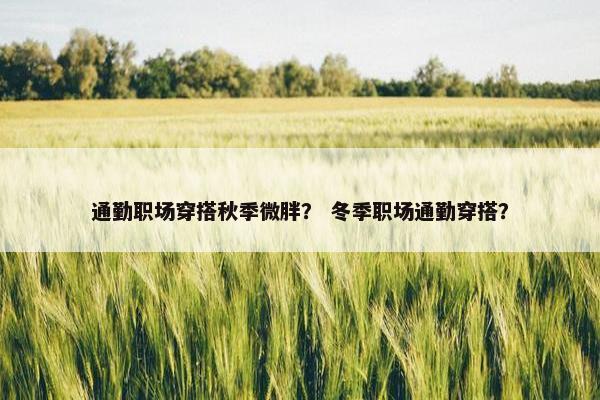 通勤职场穿搭秋季微胖？ 冬季职场通勤穿搭？