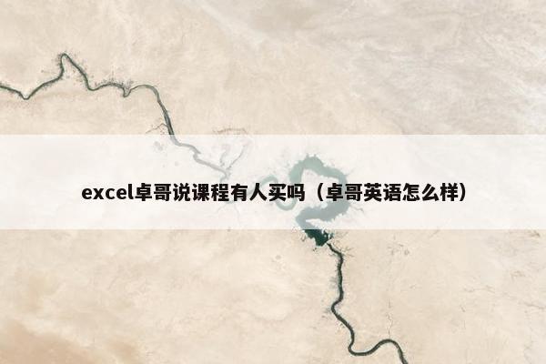 excel卓哥说课程有人买吗（卓哥英语怎么样）