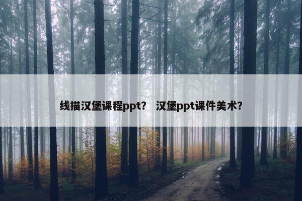 线描汉堡课程ppt？ 汉堡ppt课件美术？