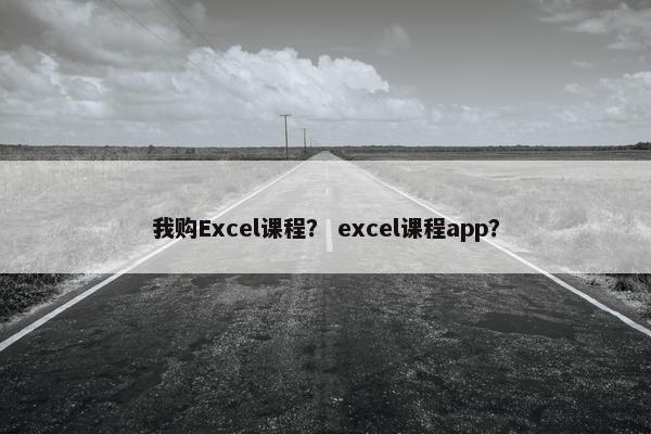我购Excel课程？ excel课程app？