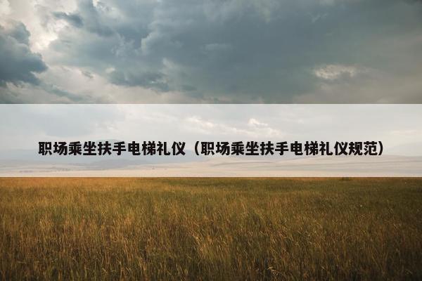 职场乘坐扶手电梯礼仪（职场乘坐扶手电梯礼仪规范）