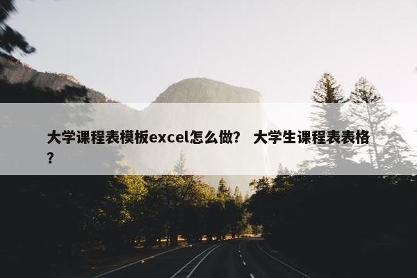 大学课程表模板excel怎么做？ 大学生课程表表格？