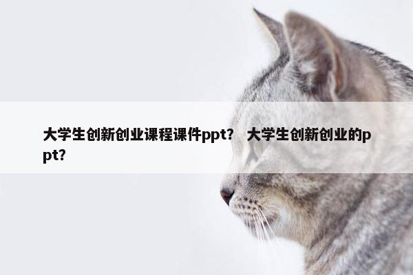 大学生创新创业课程课件ppt？ 大学生创新创业的ppt？