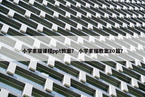 小学素描课程ppt教案？ 小学素描教案20篇？