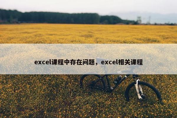 excel课程中存在问题，excel相关课程