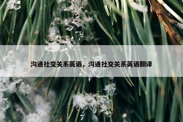 沟通社交关系英语，沟通社交关系英语翻译
