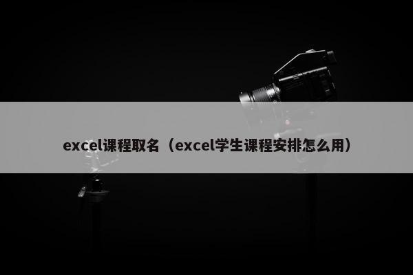 excel课程取名（excel学生课程安排怎么用）