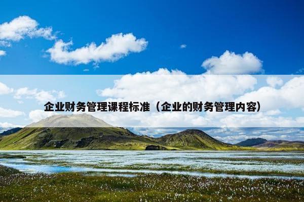 企业财务管理课程标准（企业的财务管理内容）