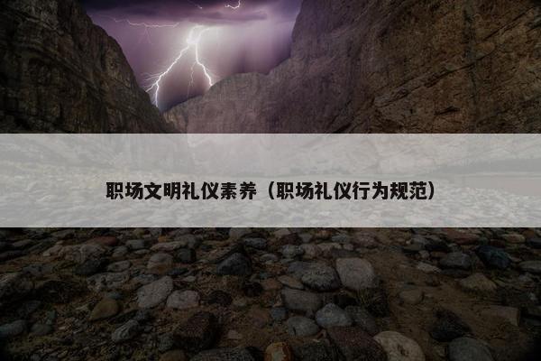 职场文明礼仪素养（职场礼仪行为规范）