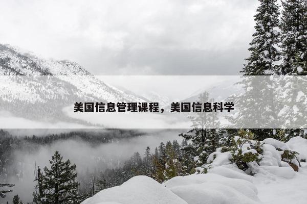 美国信息管理课程，美国信息科学