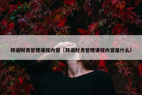 韩语财务管理课程内容（韩语财务管理课程内容是什么）