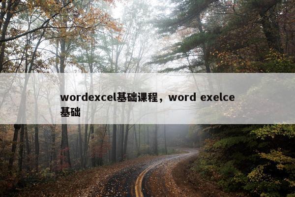 wordexcel基础课程，word exelce基础