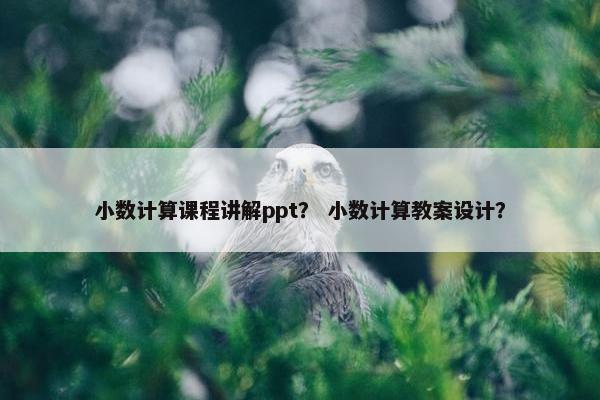 小数计算课程讲解ppt？ 小数计算教案设计？