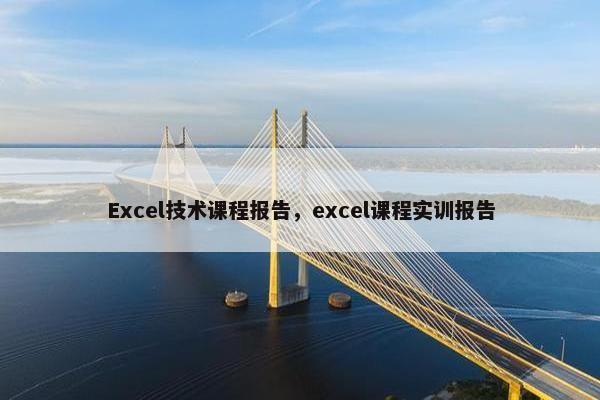 Excel技术课程报告，excel课程实训报告