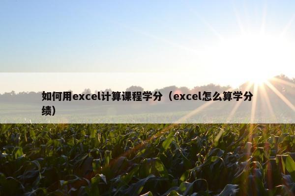 如何用excel计算课程学分（excel怎么算学分绩）