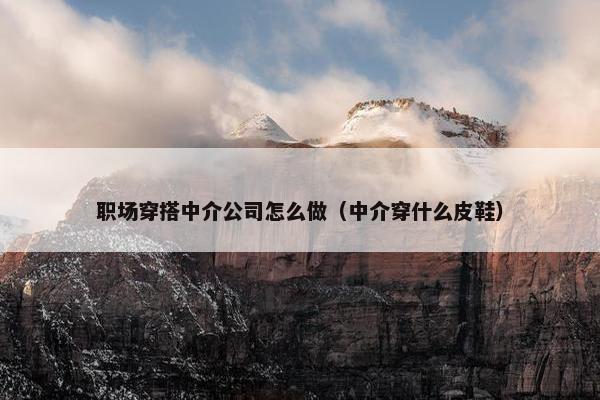 职场穿搭中介公司怎么做（中介穿什么皮鞋）