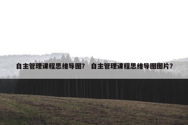 自主管理课程思维导图？ 自主管理课程思维导图图片？