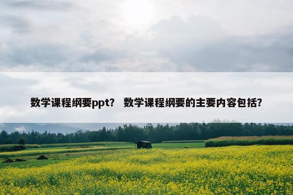 数学课程纲要ppt？ 数学课程纲要的主要内容包括？
