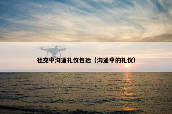 社交中沟通礼仪包括（沟通中的礼仪）