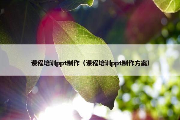 课程培训ppt制作（课程培训ppt制作方案）