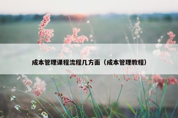 成本管理课程流程几方面（成本管理教程）