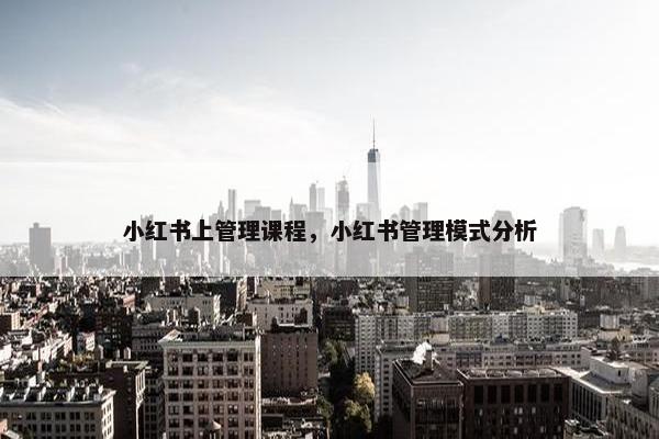 小红书上管理课程，小红书管理模式分析