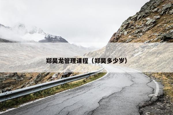郑昊龙管理课程（郑昊多少岁）