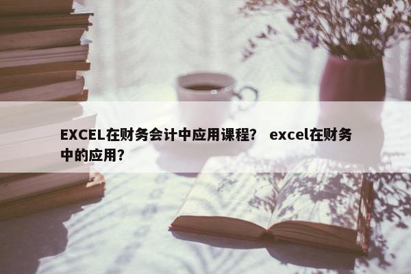 EXCEL在财务会计中应用课程？ excel在财务中的应用？