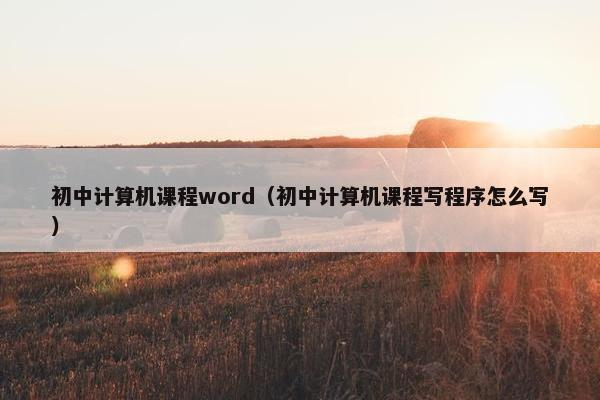 初中计算机课程word（初中计算机课程写程序怎么写）