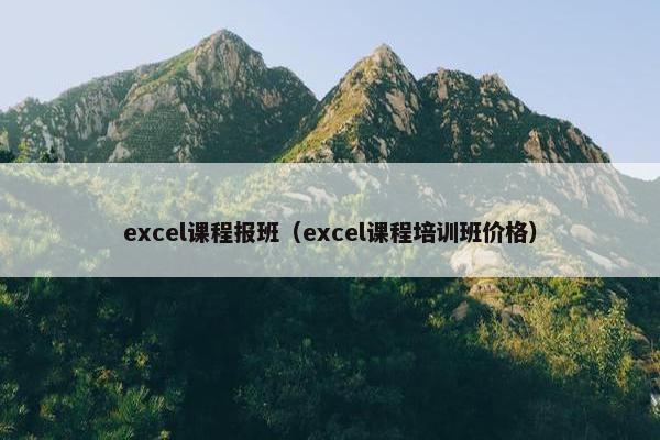 excel课程报班（excel课程培训班价格）