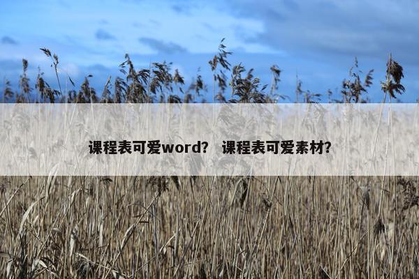 课程表可爱word？ 课程表可爱素材？