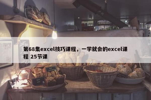 第68集excel技巧课程，一学就会的excel课程 25节课