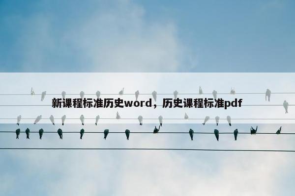 新课程标准历史word，历史课程标准pdf