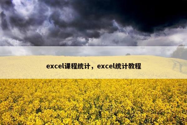 excel课程统计，excel统计教程