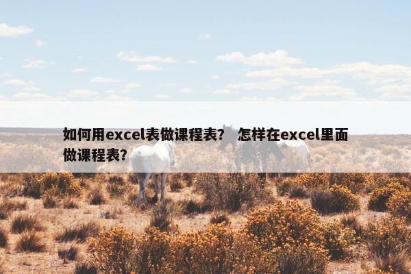 如何用excel表做课程表？ 怎样在excel里面做课程表？
